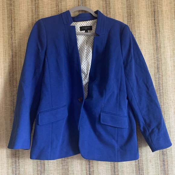 Talbots Blazer Blue Form Business Casual Women Size 14 P Petite as - Picture 1 of 3